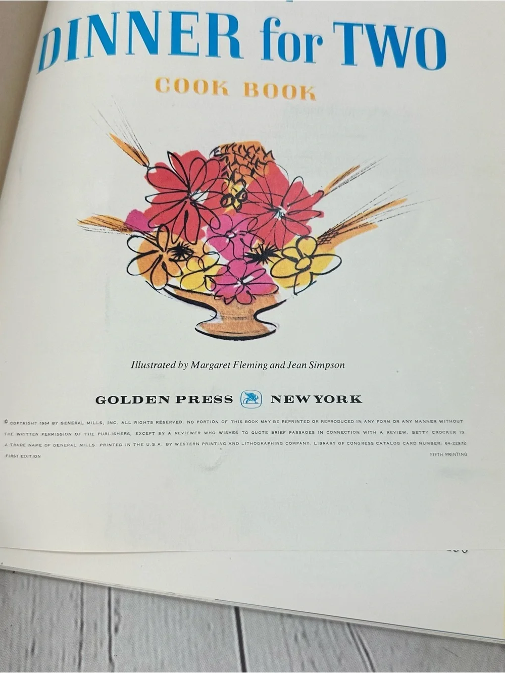 vtg 1964 Betty Crocker New Dinner for Two Cookbook retro classic americana